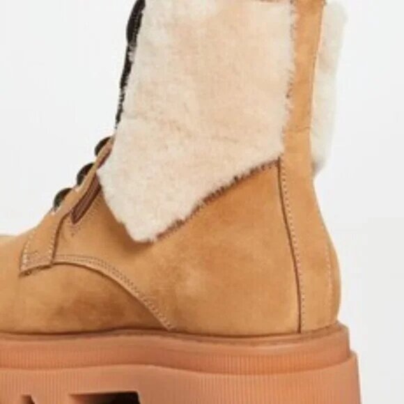 Voile Blanche Cleofe Beige Shearling Leather Booties for Women Size 38 EU New - Picture 10 of 12